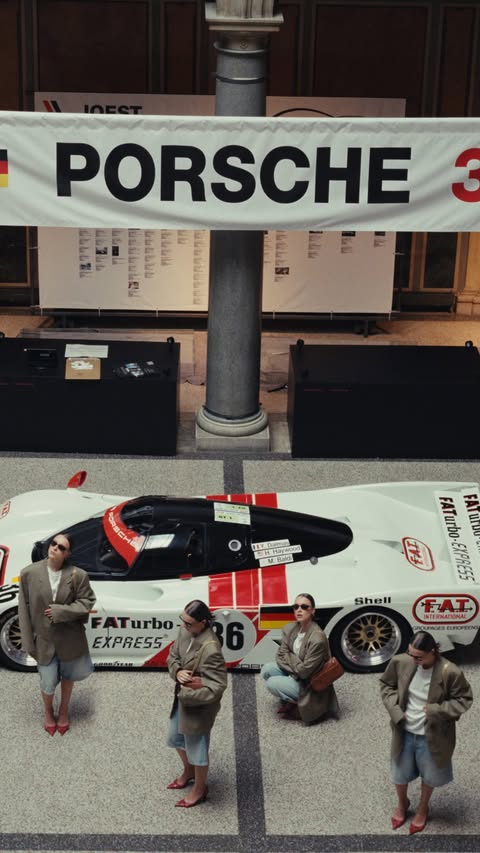 Instagram post by @lara_bsmnn for Porsche. Caption reads: [...] Viennese flair. Celebrating 75 years of....