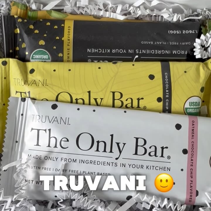 Instagram post by @youngdegree for Truvani. Caption reads: My friends at @Truvani sent me some healthy snacks....