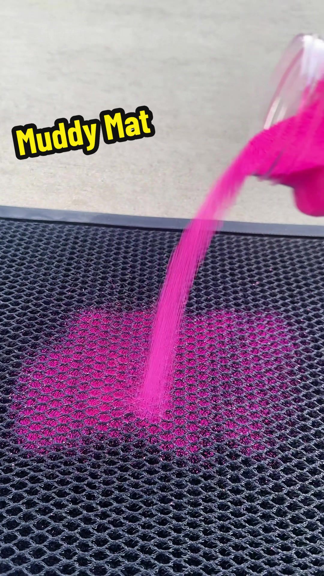 TikTok post by @bladedistrict for Muddy Mat. Caption reads: The Muddy Mat is legit magical. Dirt, debris,....