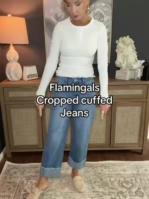 TikTok post by @hleigh74 for Flamingo Shop. Caption reads: [...] #tiktokover40 @Flamingals by Flamingo Shop....