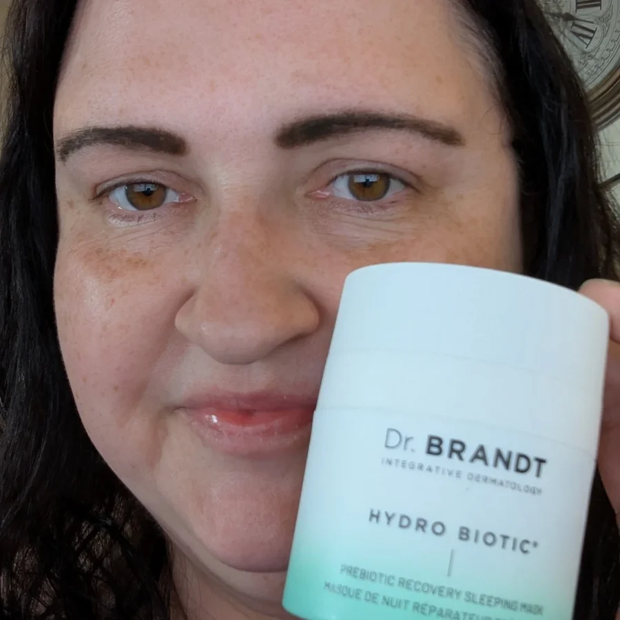 Instagram post by @jmeans77 for Dr. BRANDT Skincare. Caption reads: I have partnered with @drbrandt to bring you Hydro....