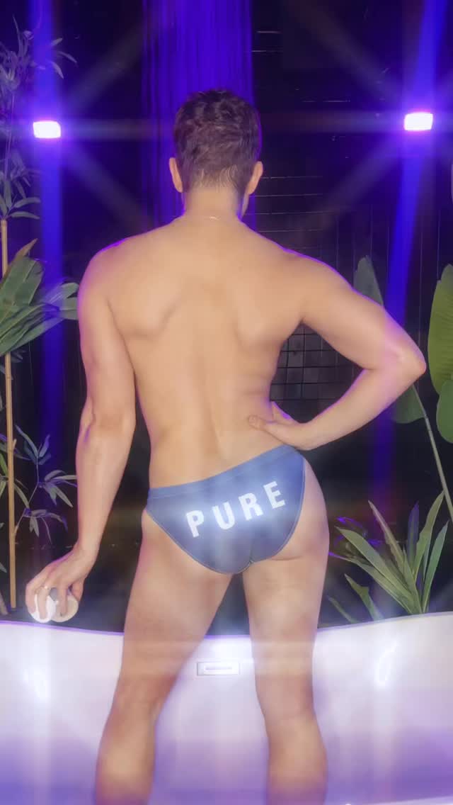 Instagram post by @athanchekas for Pure for Men. Caption reads: [...] butt this upcoming Pride season with....