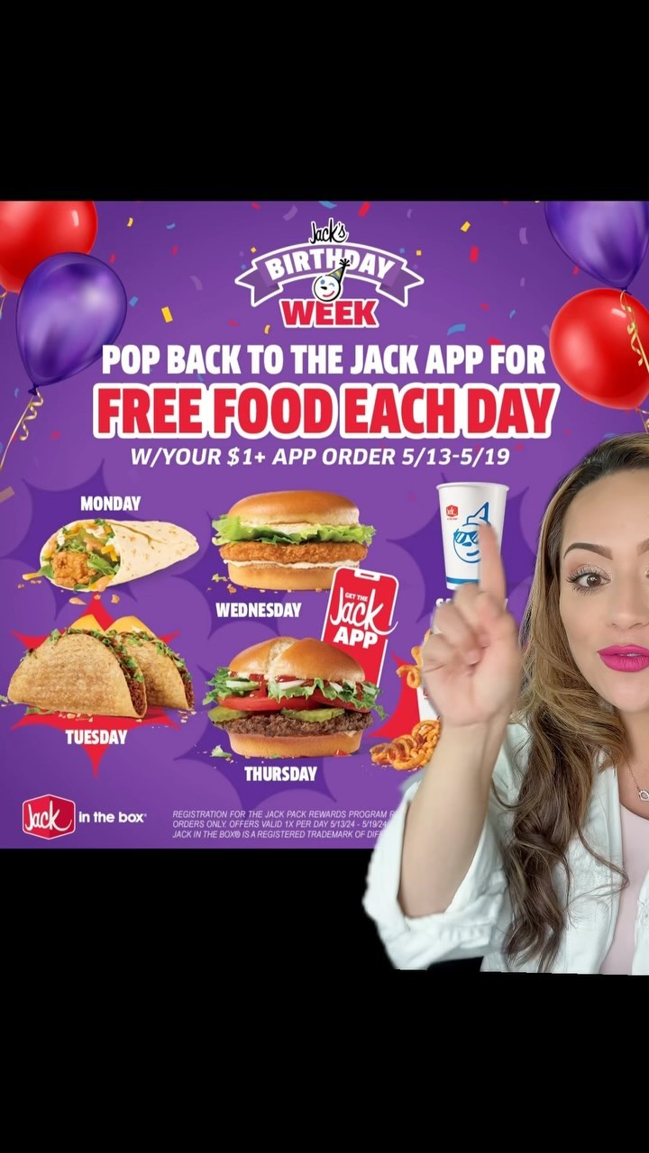 Instagram post by @couponing4beginnersig for Jack In The Box. Caption reads: Don’t miss out on Jack’s Birthday Week....