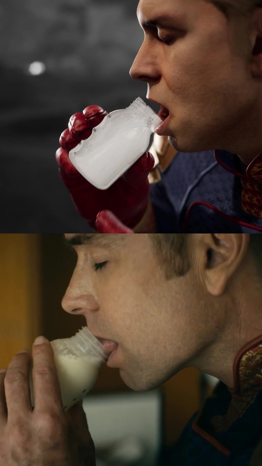 TikTok post by @theboystv for Mortal Kombat. Caption reads: Milk being ruined: @Mortal Kombat edition. #MK1....