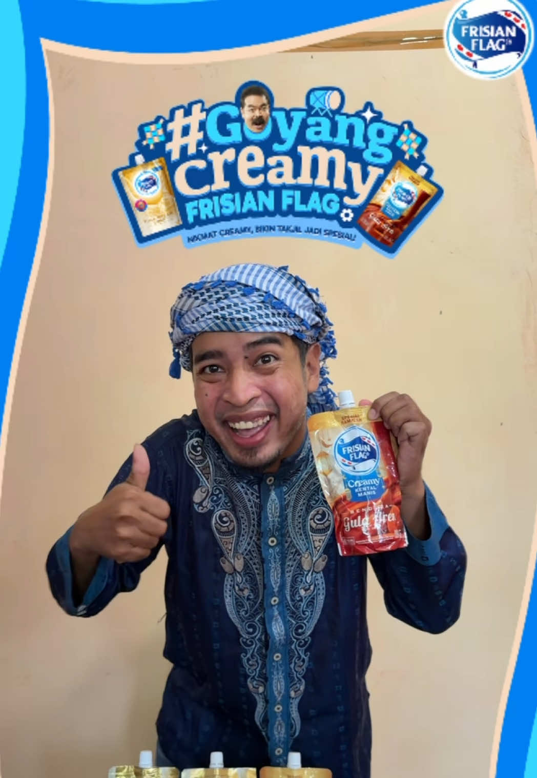 TikTok post by @za_freestyler for Frisian Flag Indonesia. Caption reads: @Frisian Flag #GoyangCreamyFrisianFlag Menu wajib....