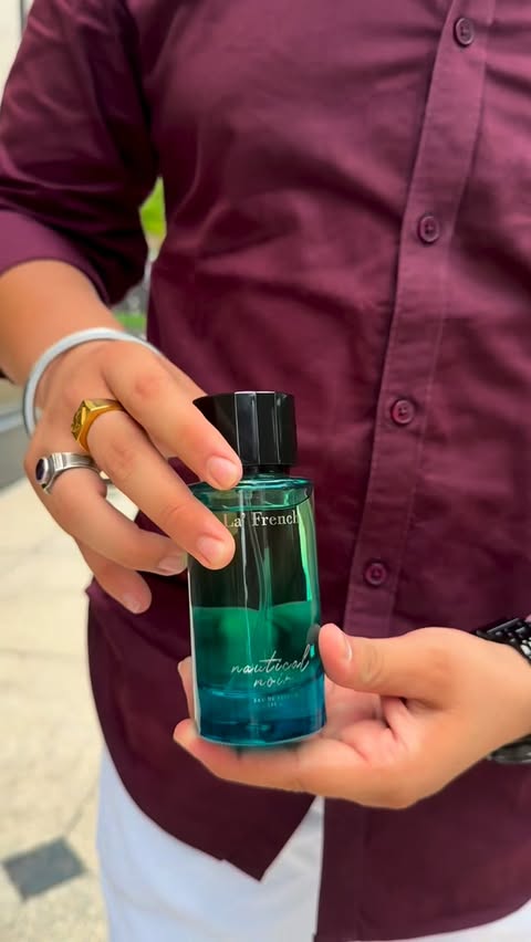 Instagram post by @piyushlavaniyaa for La'French Perfume. Caption reads: [...] wear La French. 🌹 #LaFrench....