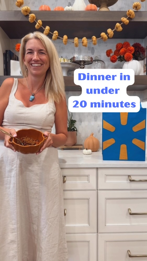 Instagram post by @raisingtwinboys for SheSpeaks. Caption reads: #ad #WalmartPartner #BushsBeansPartner 
Dinner in....