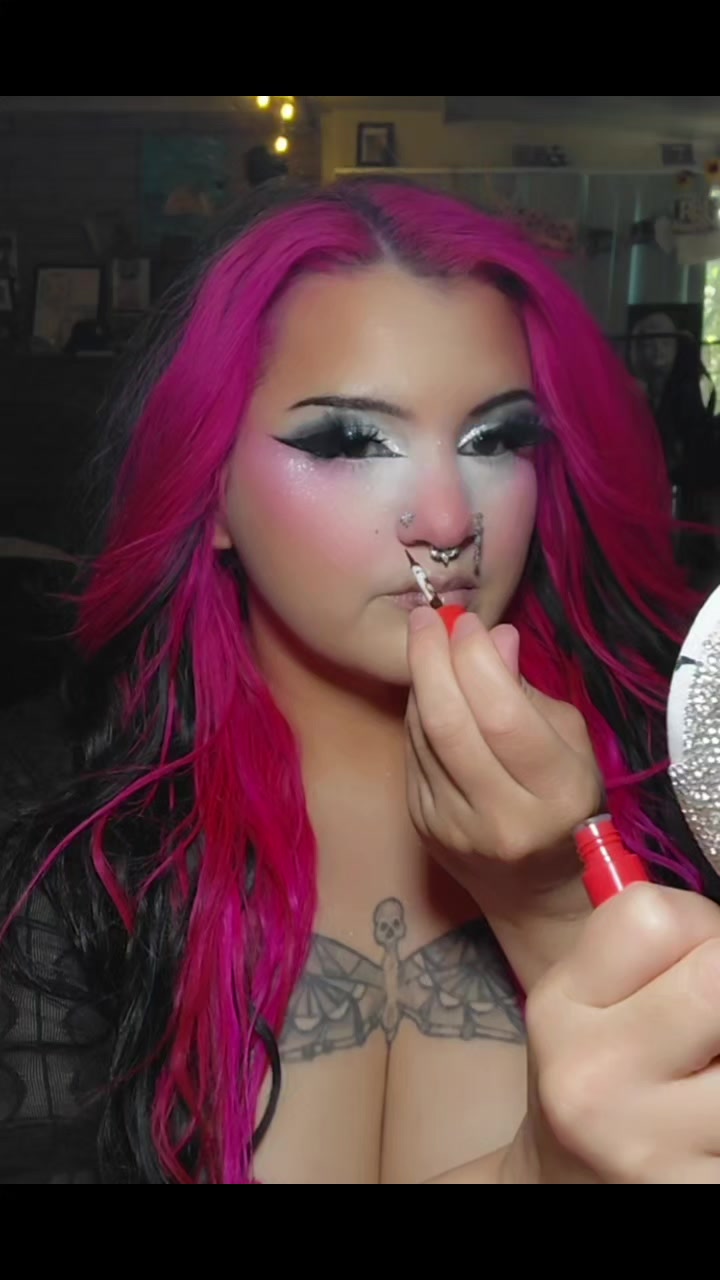 TikTok post by @dollriot_ for Marylia Scott Cosmetics. Caption reads: @Marylia Scott Cosmetics faux freckles 😍 ✨️....