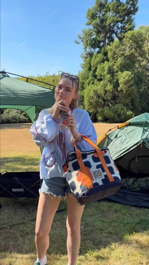 Instagram post by @georgieeswallow for Regatta. Caption reads: [...] to ENJOY myself, thank you very much &....