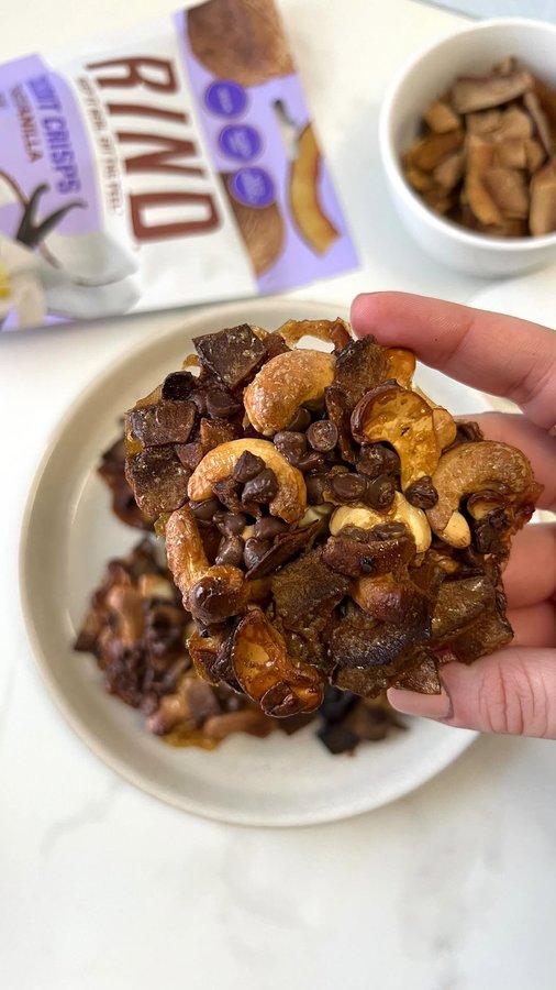 Instagram post by @behindthesnack for RIND Snacks. Caption reads: safe to say these are the healthiest cookies....