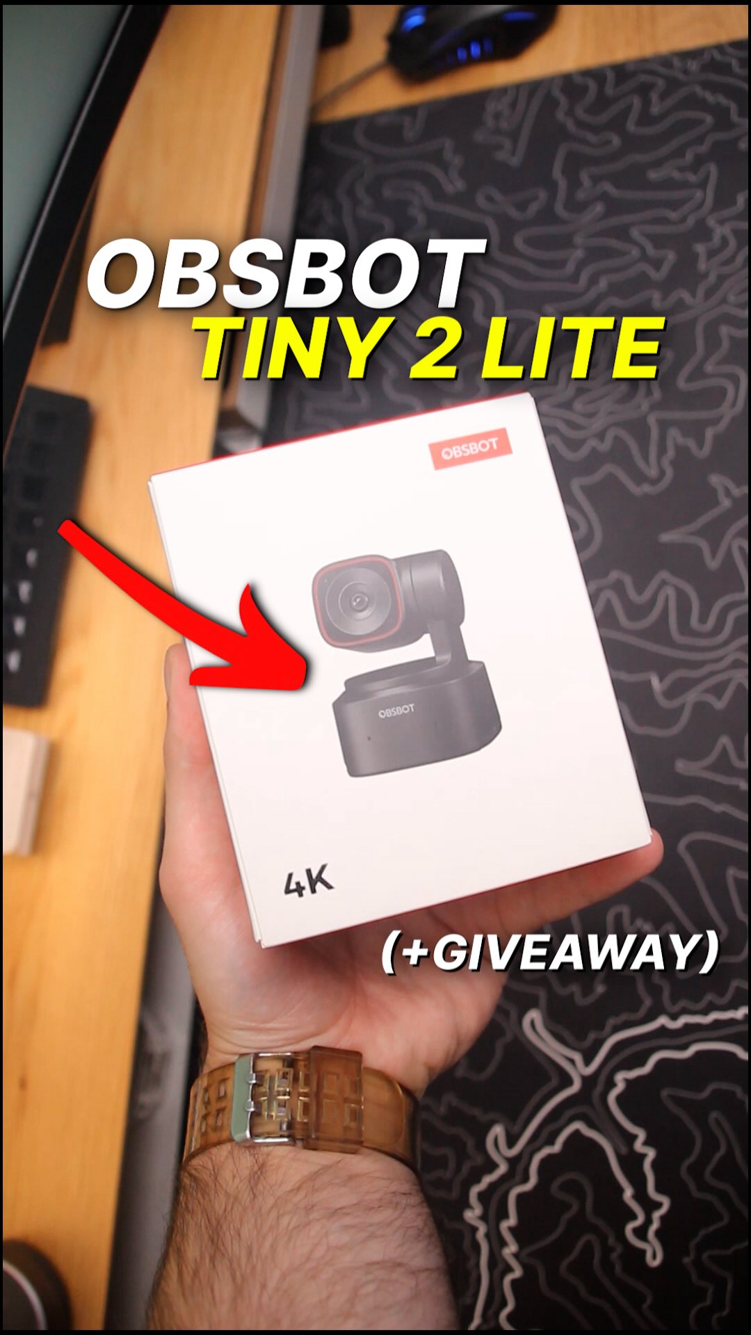 Instagram post by @positivepressureos for OBSBOT. Caption reads: [...] be time to upgrade your old webcam 📸....