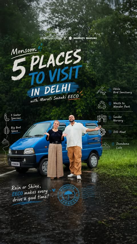 Instagram post by @sabbyandkay for Maruti Suzuki ARENA. Caption reads: Sometimes, you don’t need a long vacation. You....