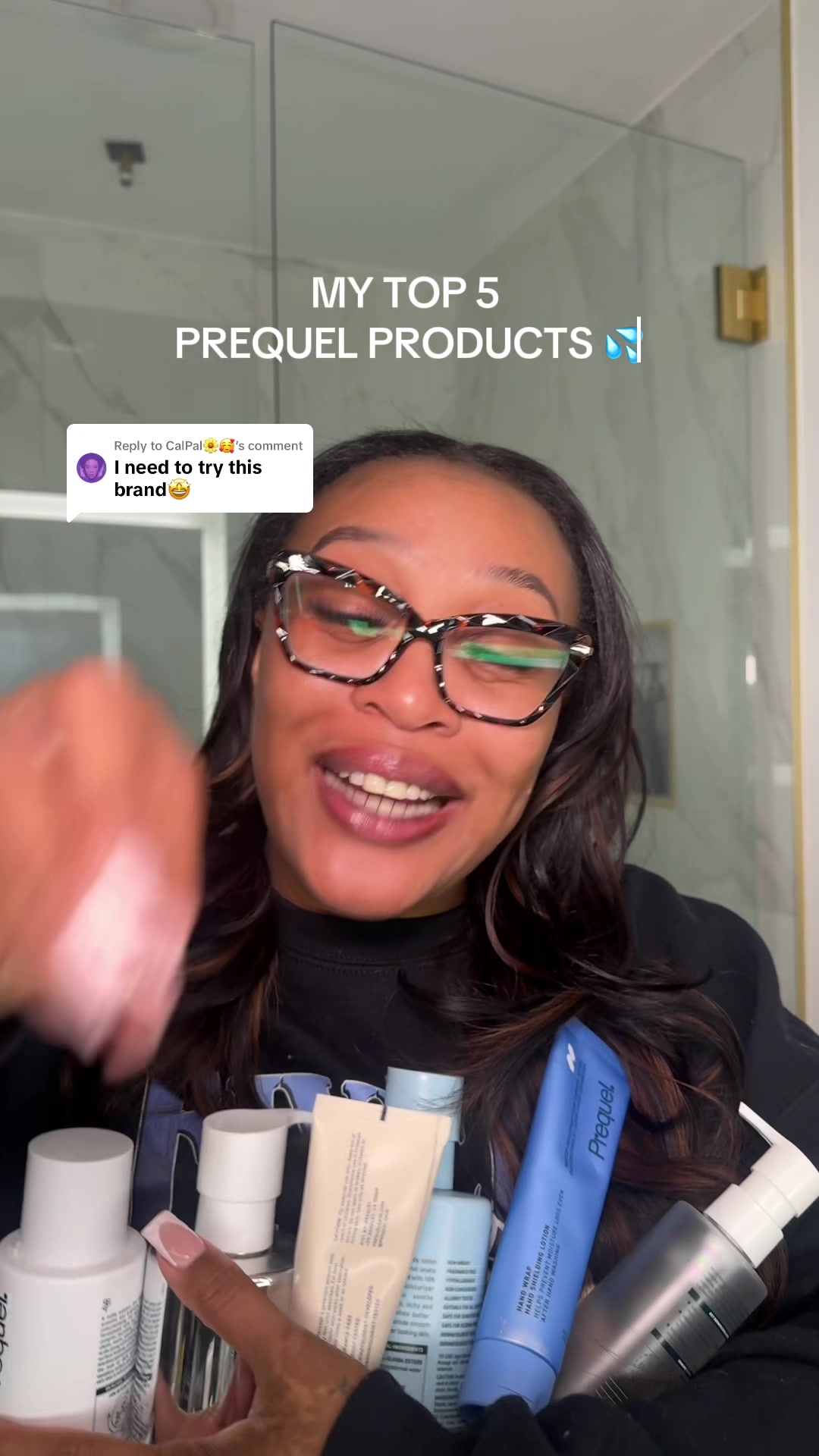 TikTok post by @terreetaughtme for Prequel Skin. Caption reads: [...] my current top 5 favorite @Prequelskin items....