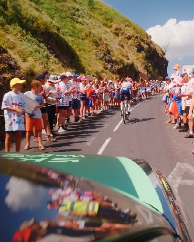 Instagram post by @grantritchie for Škoda Belgium. Caption reads: In what other sport can fans stand this close (for....
