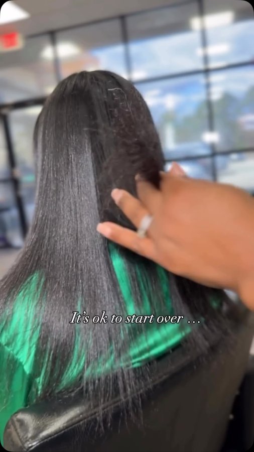 Instagram post by @a.hint.of.harmony for Design Essentials. Caption reads: [...] it’s ok to start over 💆🏾‍♀️ with Design....