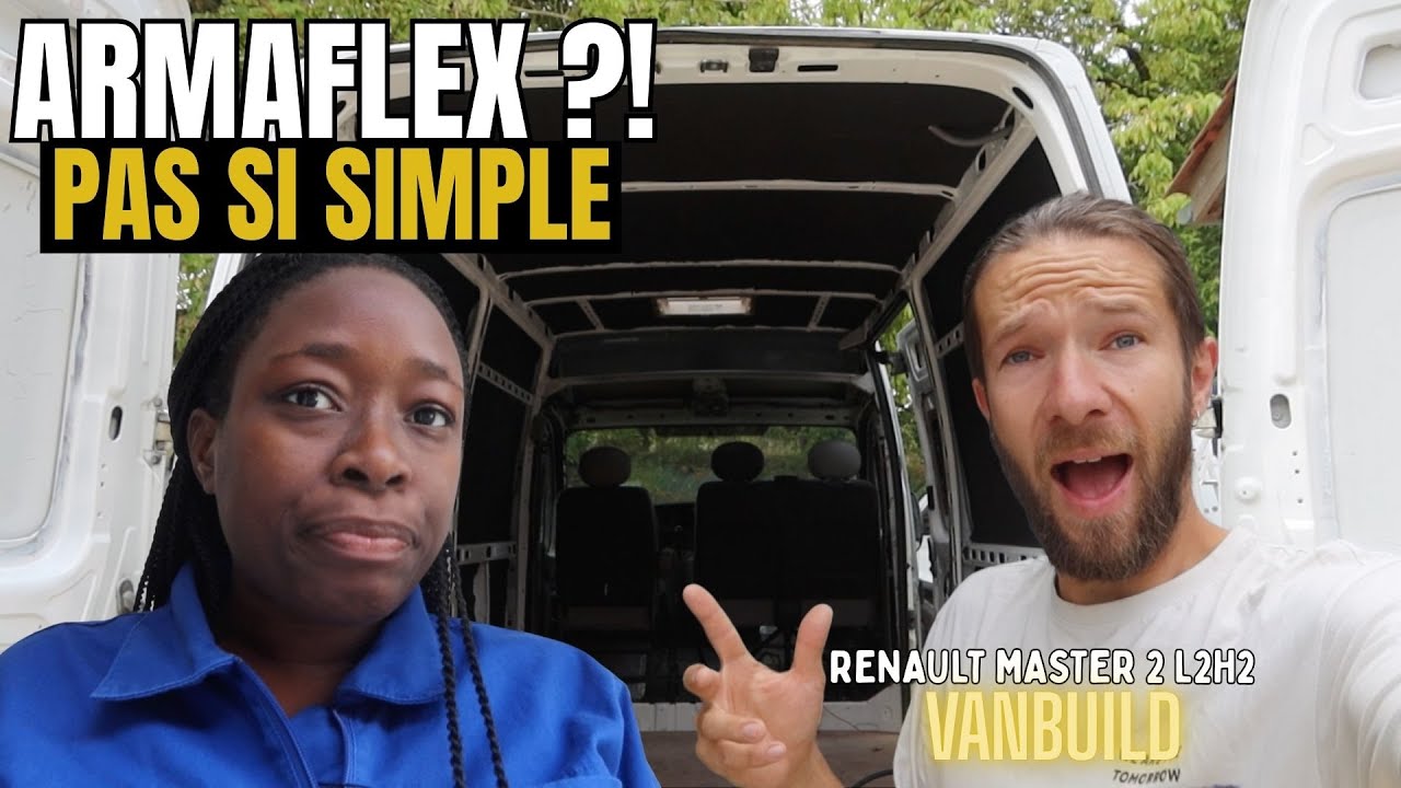 YouTube post by @LesaventuresdeJenetVictor for Outin. Caption reads: ARMAFLEX INSULATION: a difficult part of the....