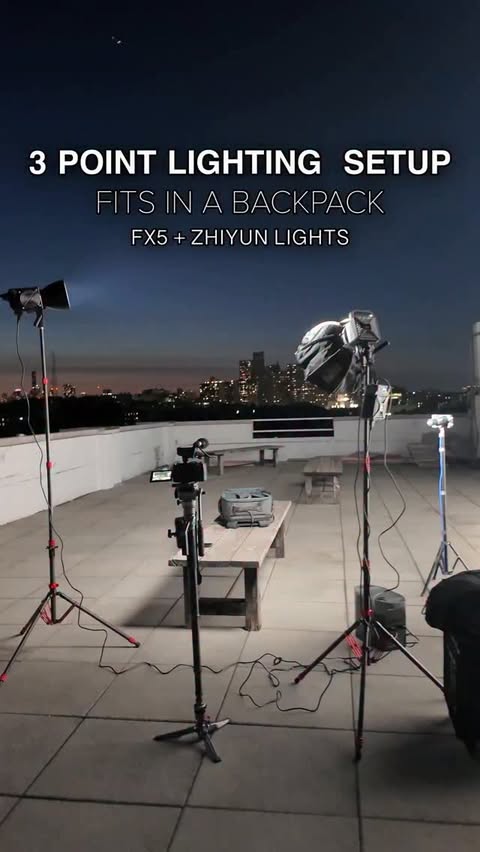 Instagram post by @dachefgyal for Zhiyun. Caption reads: [...] lighting kit I’ve built. Shout out to Zhiyun....