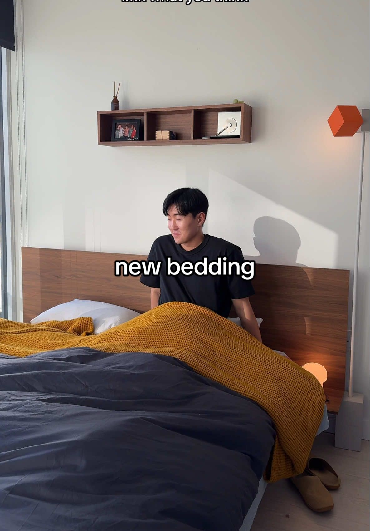 TikTok post by @mr.jodigo for Brooklinen. Caption reads: giving my bedroom a new look with new bedding from....