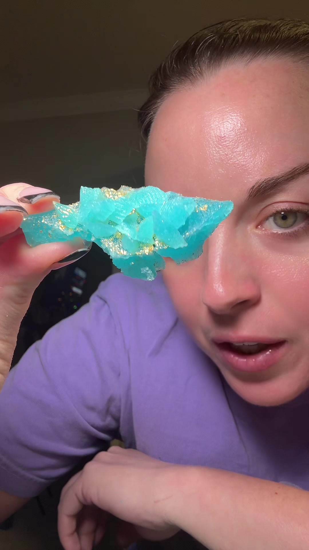 TikTok post by @shopwithkels for Silky Gem. Caption reads: [...] the sit crystal candy kit from @Silky Gem....