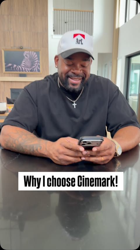 Instagram post by @beloved1906 for Cinemark Theatres. Caption reads: Seeing movies at a @Cinemark just hits different!....