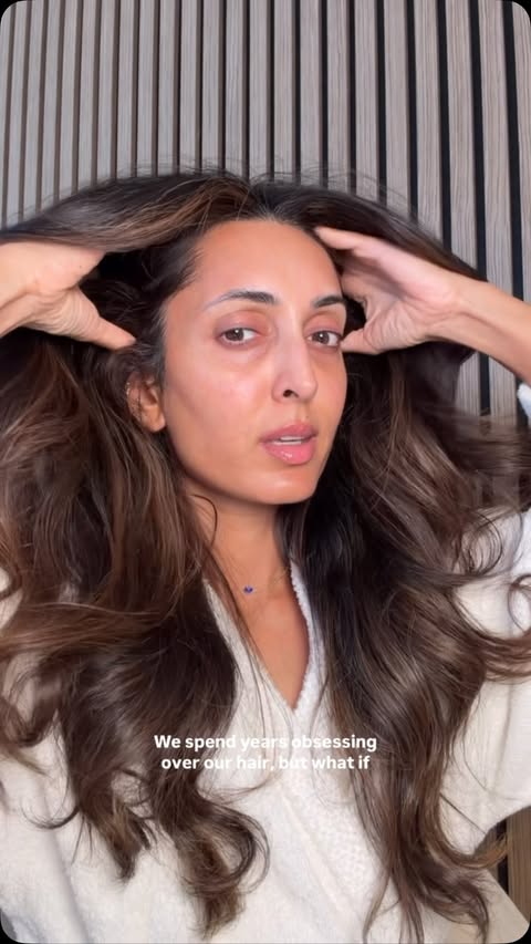 Instagram post by @drpyal for Kama Ayurveda. Caption reads: We’ve become so focused on fixing our hair that....