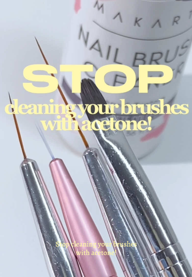 TikTok post by @beautyluxnails for Makartt. Caption reads: [...] nail brush cleaner, diy nail tools....