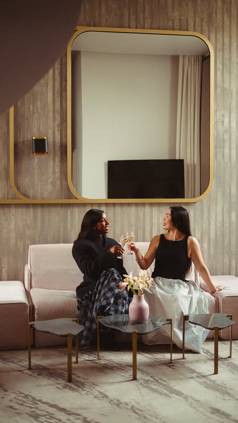 Instagram post by an influencer for MGallery Hotel Collection. Caption reads: ad🏨 Checked into @mgalleryhotels....