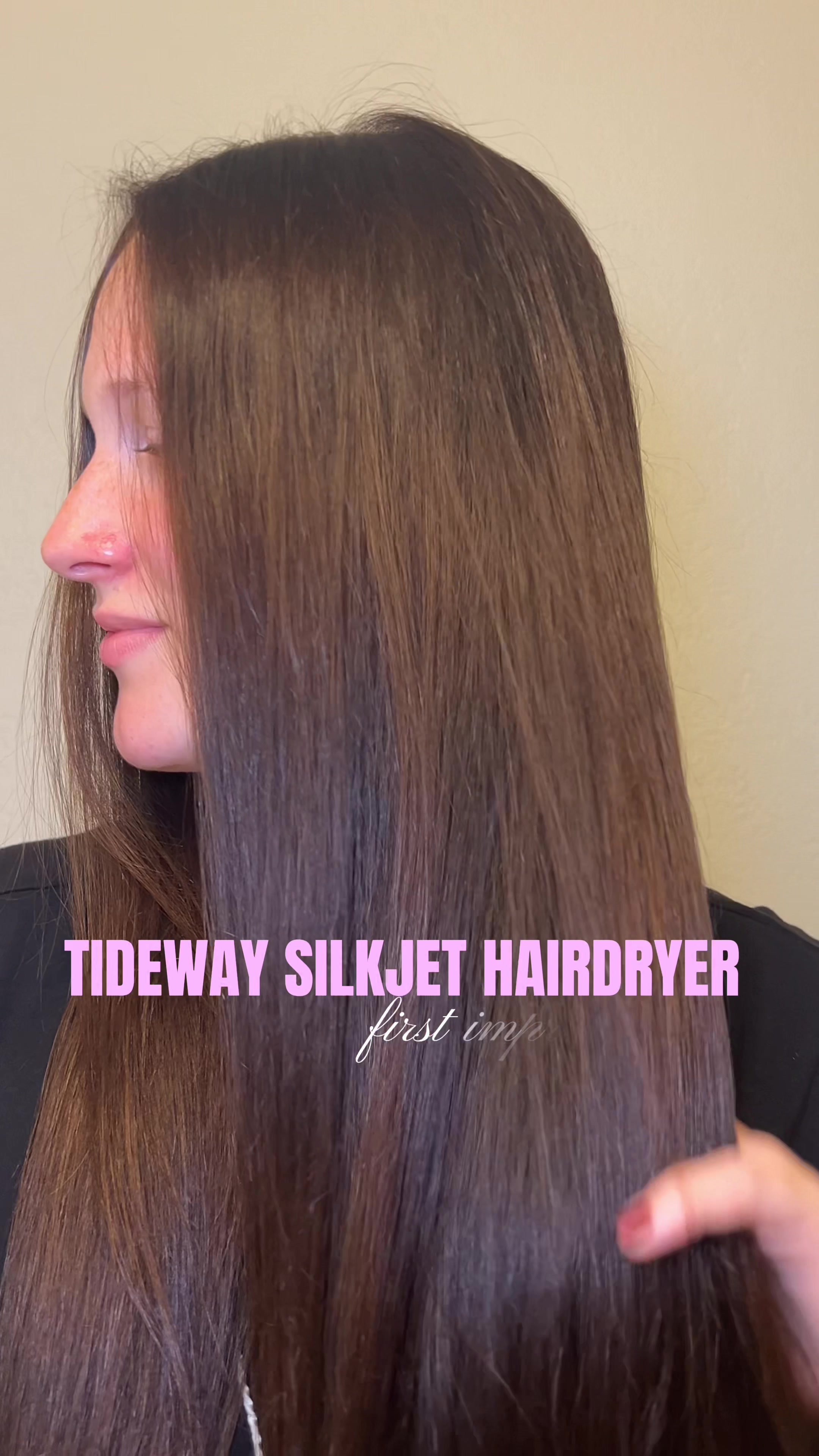 TikTok post by @alyssa.mangrum for Tideway. Caption reads: Less than 10 minutes to dry my entire head of....