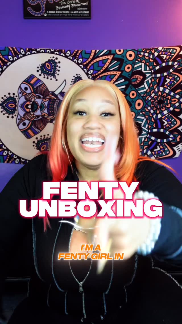 Instagram post by @wynizzlefoshizzle for FENTY HAIR. Caption reads: IMA FENTY GIRL IN Ms. WY WORLD. PR UNBOXING. 📦💄....
