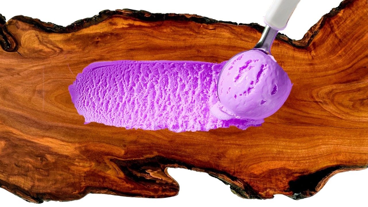 YouTube post by @Justinthetrees for Huckberry. Caption reads: I turned plum wood into a bowl of ice cream.