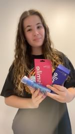 Instagram post by @lexiahayden for Hismile. Caption reads: My new favorite teeth care @hismile 🩷💙#hismile.