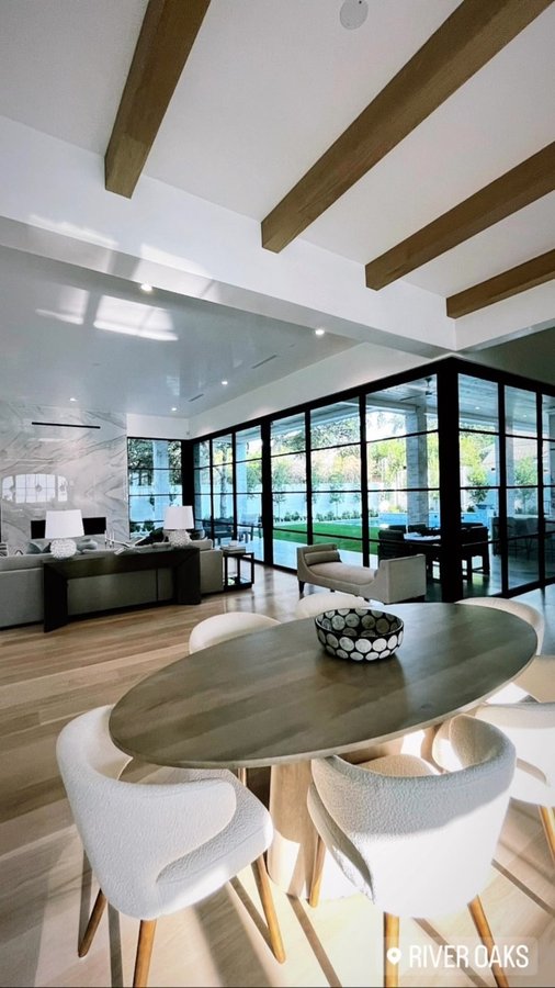 Instagram post by @shappycar for Douglas Elliman. Caption reads: 😇 Welcome to 2513 Brentwood Drive, Houston, TX....