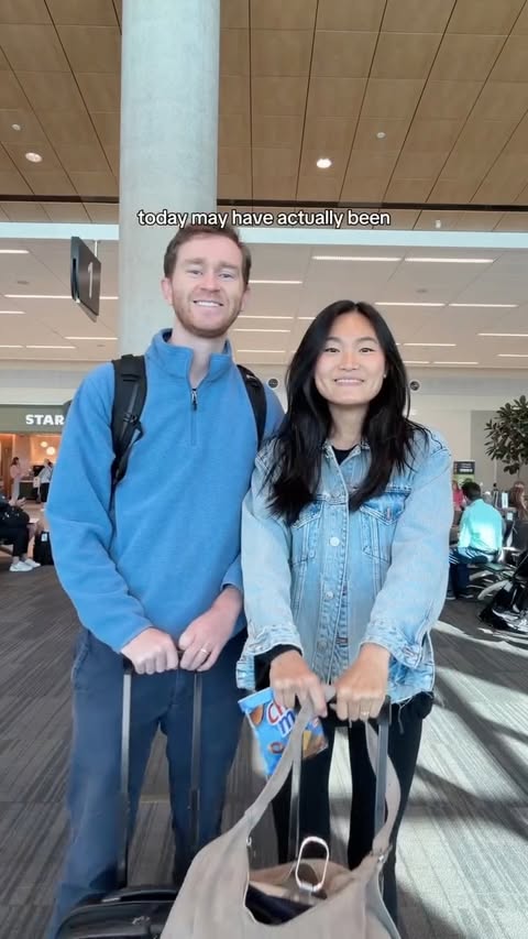 Instagram post by @claireandpeter for Marriott Hotels & Resorts. Caption reads: new country unlocked !!!! hi belize 🇧🇿 📍staying....