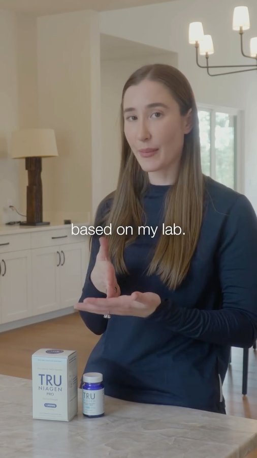 Instagram post by @kaylabarnes for TRU NIAGEN. Caption reads: I’m often asked what supplements do I take! And I....