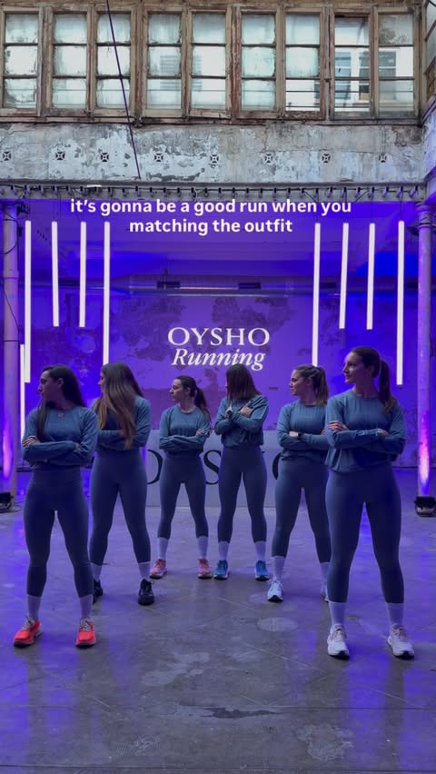 Instagram post by @luimartinezc05 for Oysho. Caption reads: When Oysho Crew is reunited to run and have fun....