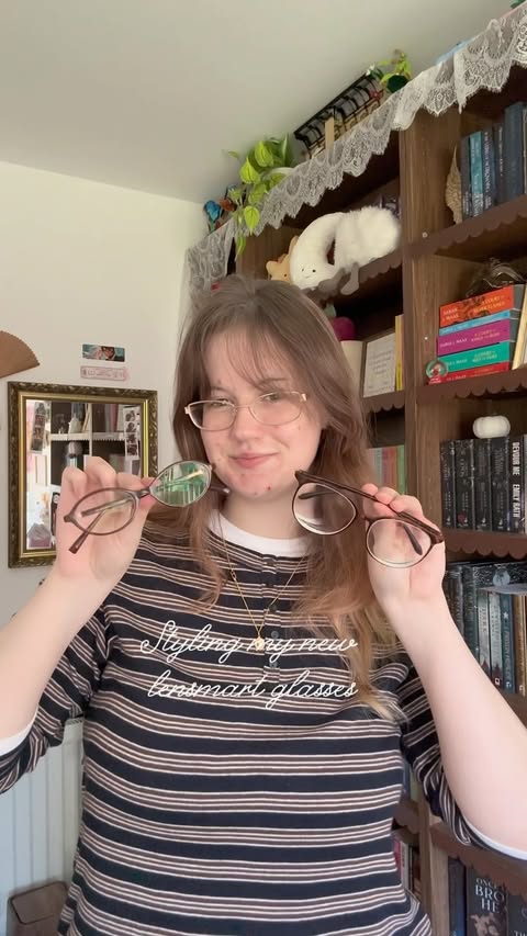 Instagram post by @bookish.ghost.grl for Lensmart. Caption reads: Styling my new @lensmartonline glasses!! I....