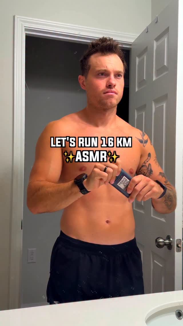 Instagram post by @jeremymille.r for EVERY MAN JACK. Caption reads: Let’s Run 16 km! 🏃‍♂️💨

The new @everymanjack....