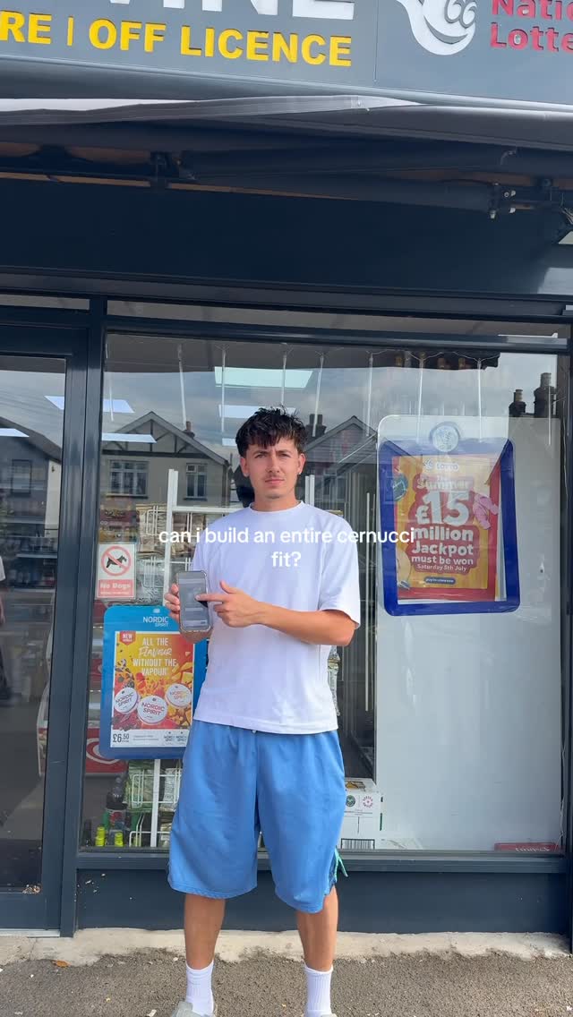 Instagram post by @charles.betts for Cernucci. Caption reads: can i build another @cernucci fit? #cernucci #ad.