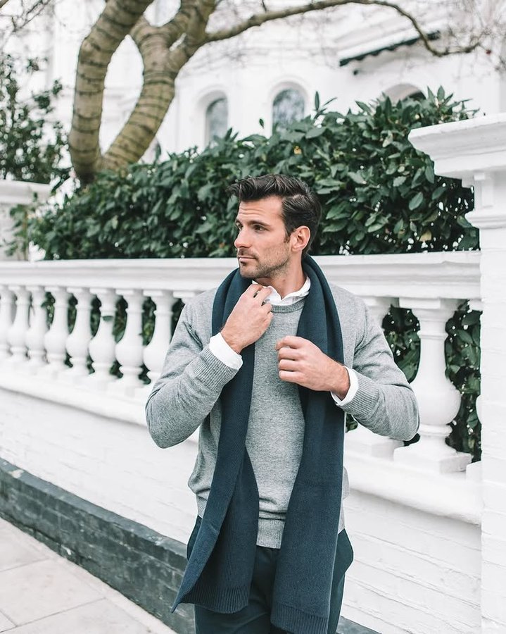 Instagram post by @anastasiosmoiras for SANVT. Caption reads: [...] and weekend uniform this week 👔🙃....