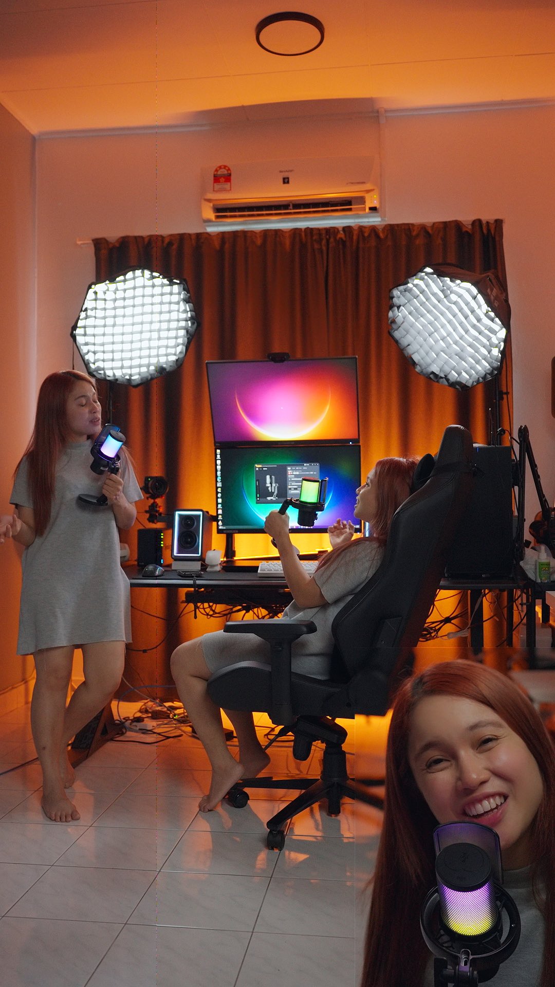 Instagram post by @sleepygodzillas for MAONO. Caption reads: First Ai Wireless Gaming Microphone,Maono Dm40.....