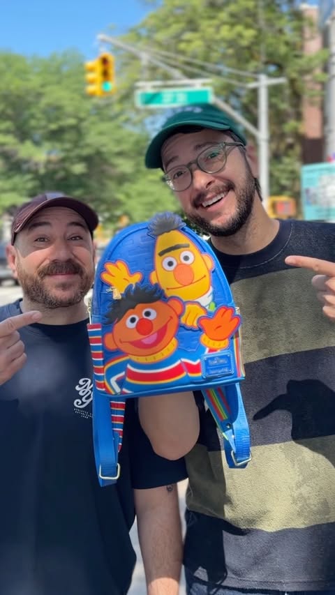 Instagram post by @craftylumberjacks for loungefly. Caption reads: [...] (the og roommates) bag! Thank you....