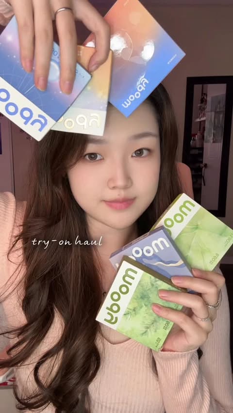 Instagram post by @ninithexu for moodylenses. Caption reads: Which one is your favourite? 🌿🩷....