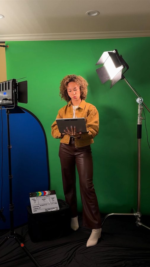 Instagram post by @makaylalysiak for Microsoft Surface. Caption reads: #MicrosoftPartner Do more this school year w/ the....