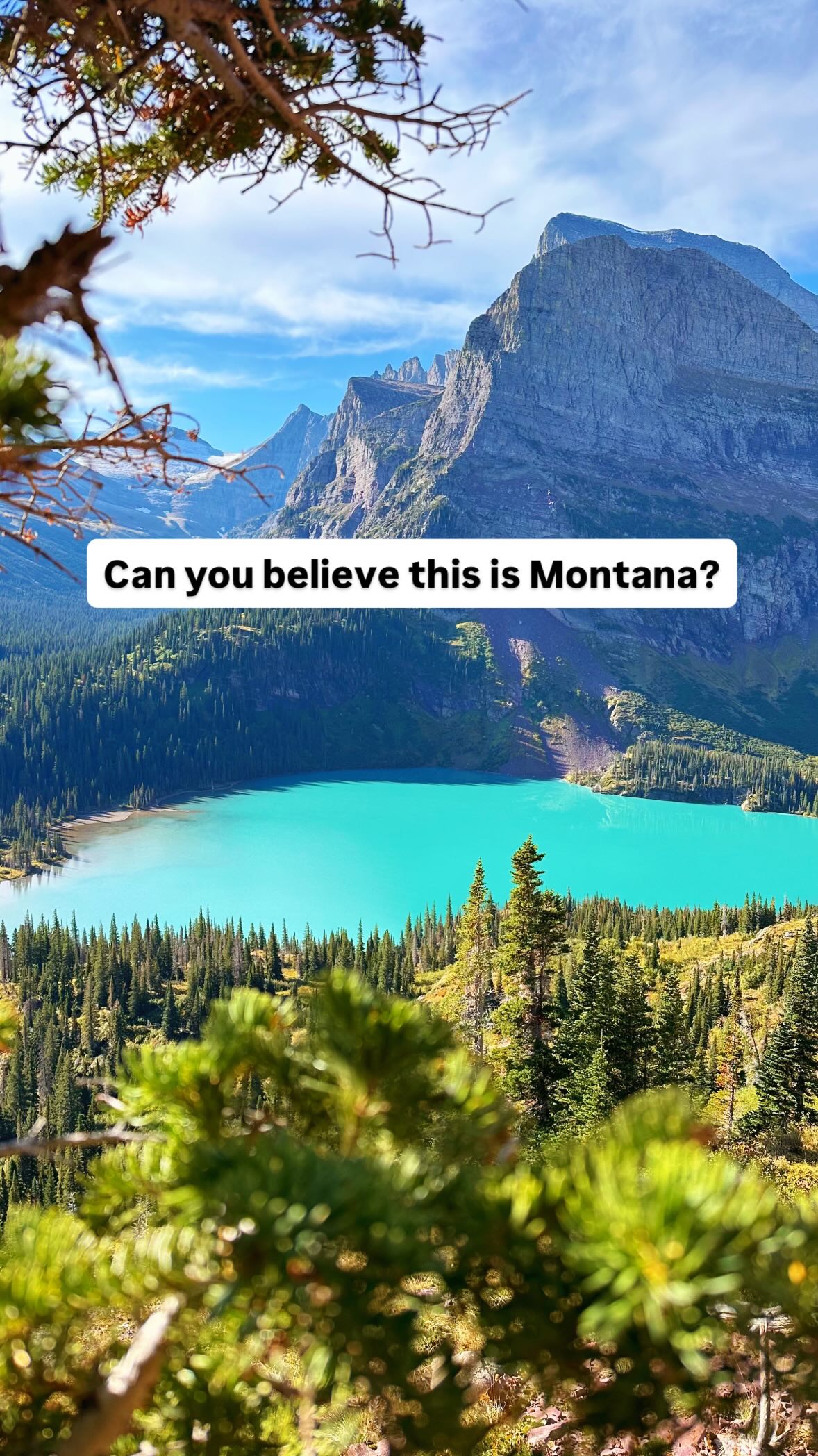 Instagram post by @wanderlusttravelcouple for Visit The USA. Caption reads: Can you believe this is Montana? 🇺🇸 

Take this....