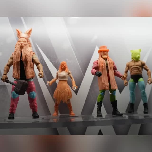 Instagram post by @wwenikkicross for Mattel. Caption reads: Wyatt Sicks @Mattel @WWE Elite Figures (Early....