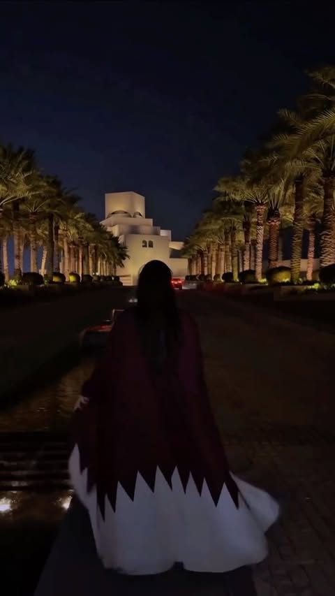 Instagram post by @svetlanaju for Visit Qatar. Caption reads: My beautiful Qatar trough the night ✨ @visitqatar....