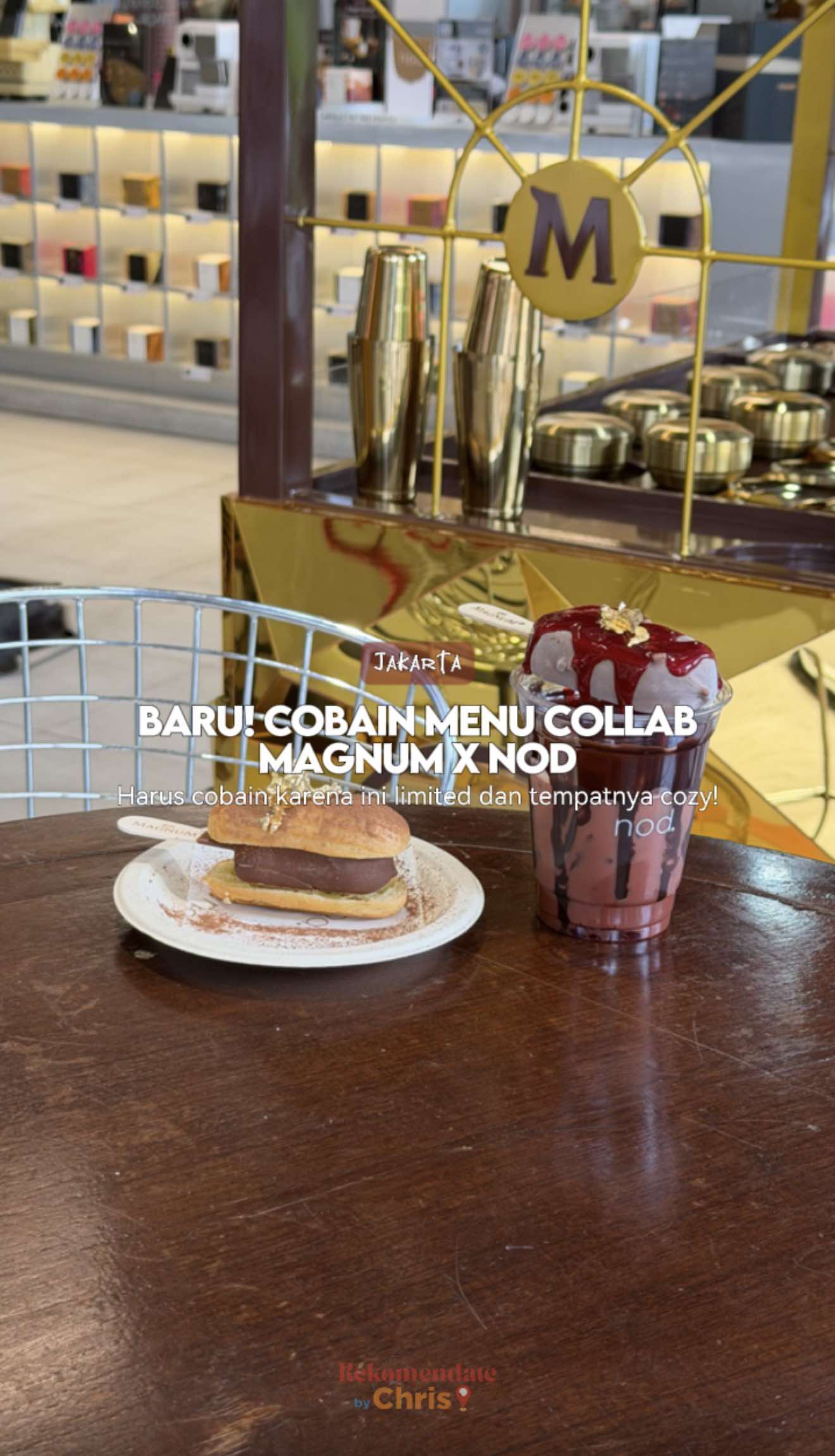 TikTok post by @rekomendatebychris for Magnum Ice Cream. Caption reads: [...] Magnum! When bold meets pleasure. @Magnum....