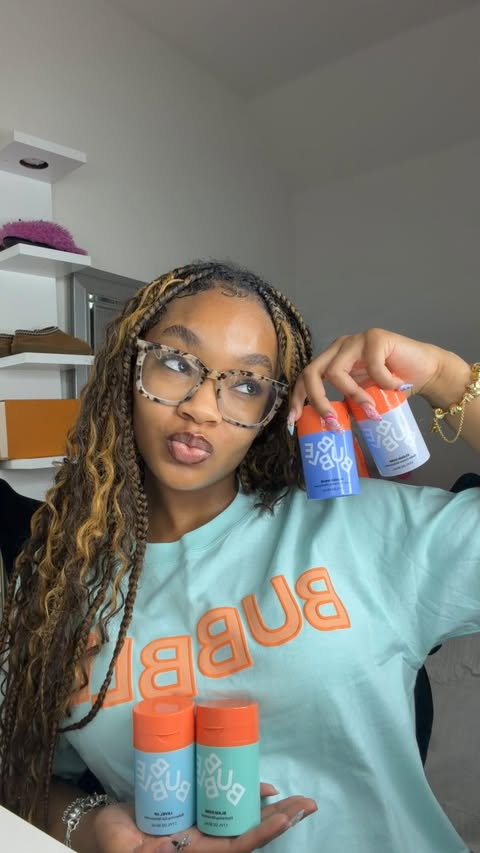 Instagram post by @_.maddygrace for Bubble. Caption reads: wait bc i didn’t even know Bubble Skincare had a....