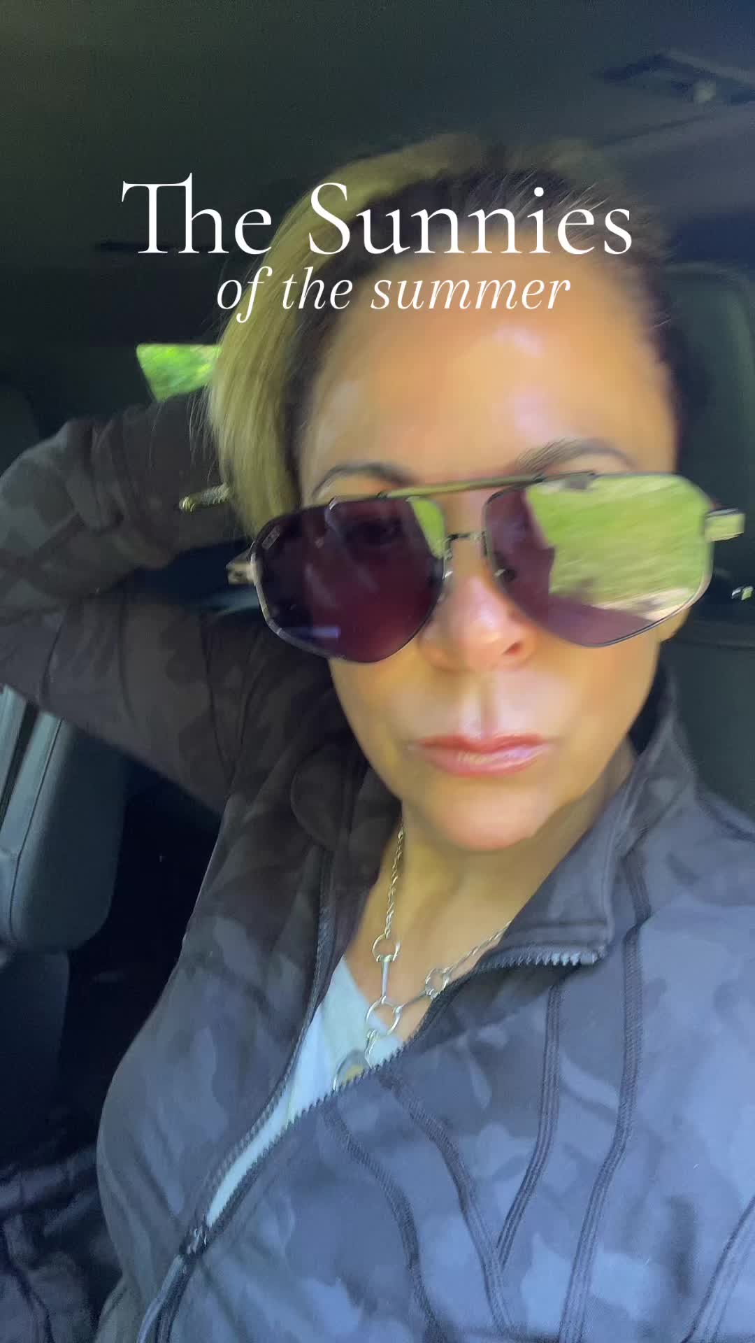 TikTok post by @the_pinder_home for DEZI. Caption reads: [...] #sunglasses #sunnies #aviators #dezi....