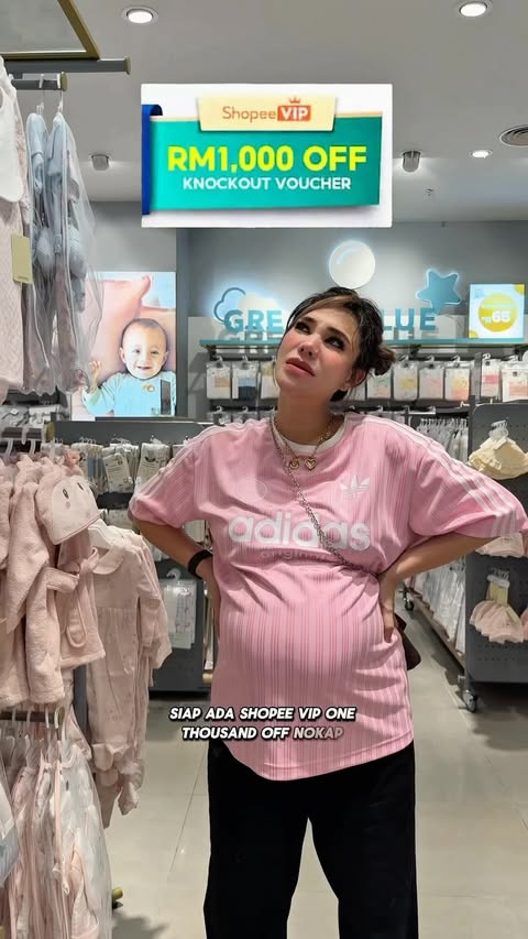 Instagram post by @iamcassie.d for Shopee Malaysia. Caption reads: Went BabyShop to shop for baby essentials… 🍼🛒....